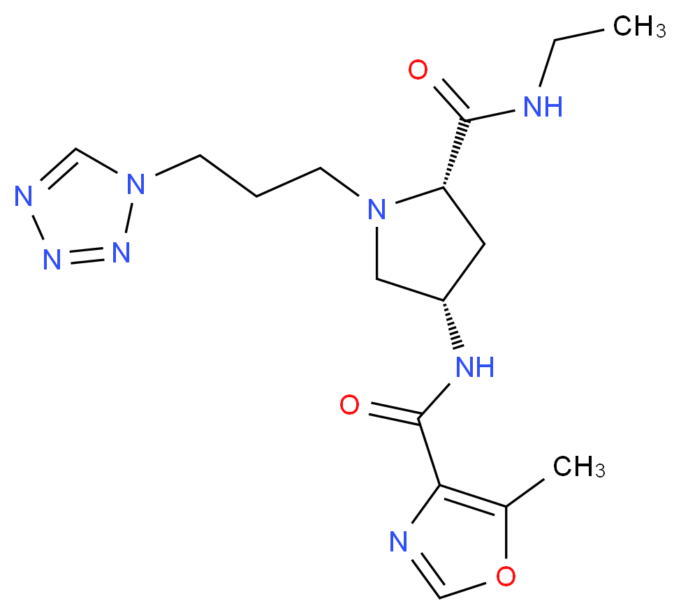 (4S)-N-ethyl-4-{[(5-methyl-1,3-oxazol-4-yl)carbonyl]amino}-1-[3-(1H-tetrazol-1-yl)propyl]-L-prolinamide_Molecular_structure_CAS_)