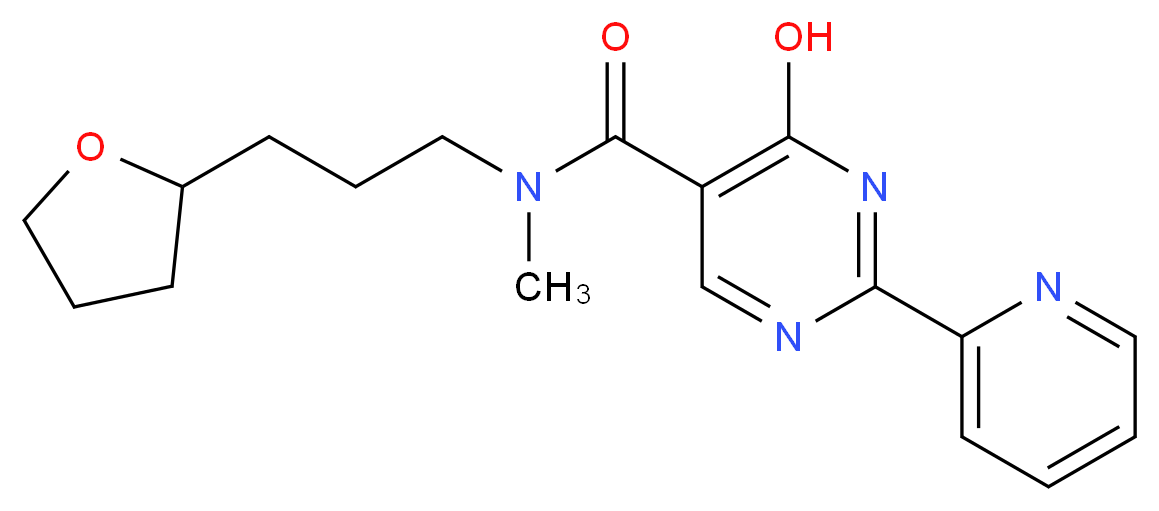 4-hydroxy-N-methyl-2-pyridin-2-yl-N-[3-(tetrahydrofuran-2-yl)propyl]pyrimidine-5-carboxamide_Molecular_structure_CAS_)