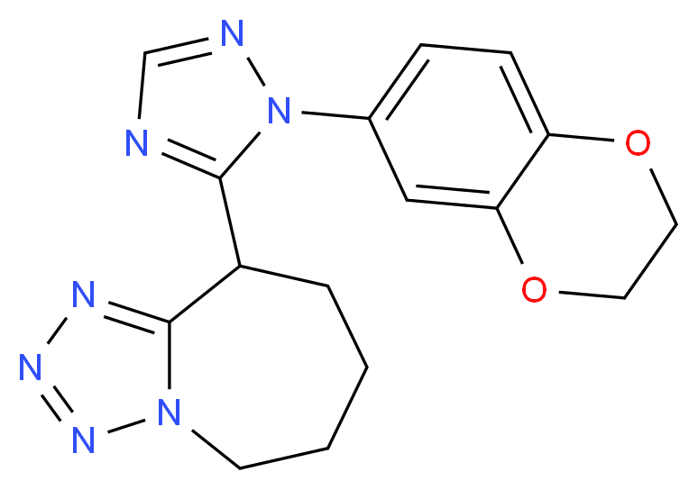 9-[1-(2,3-dihydro-1,4-benzodioxin-6-yl)-1H-1,2,4-triazol-5-yl]-6,7,8,9-tetrahydro-5H-tetrazolo[1,5-a]azepine_Molecular_structure_CAS_)