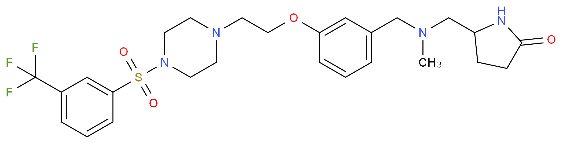 5-[(methyl{3-[2-(4-{[3-(trifluoromethyl)phenyl]sulfonyl}-1-piperazinyl)ethoxy]benzyl}amino)methyl]-2-pyrrolidinone_Molecular_structure_CAS_)
