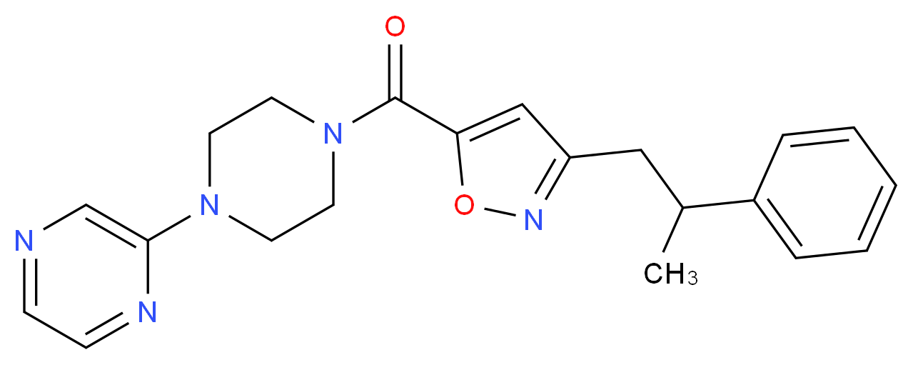 2-(4-{[3-(2-phenylpropyl)-5-isoxazolyl]carbonyl}-1-piperazinyl)pyrazine_Molecular_structure_CAS_)