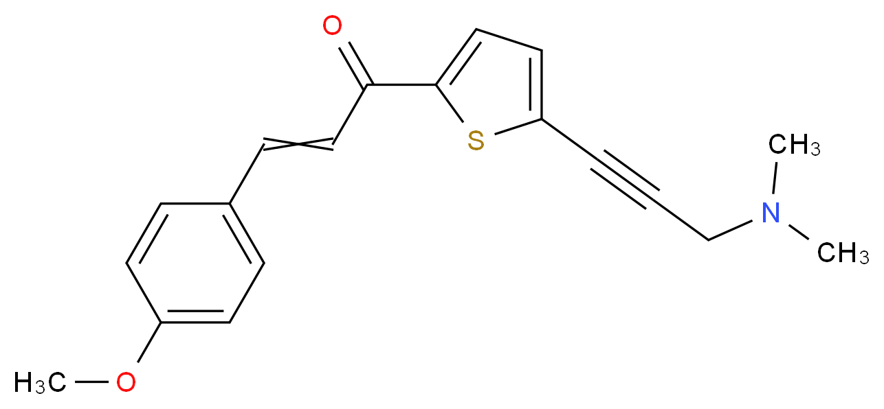 1-{5-[3-(Dimethylamino)prop-1-yn-1-yl]thien-2-yl}-3-(4-methoxyphenyl)prop-2-en-1-one_Molecular_structure_CAS_)