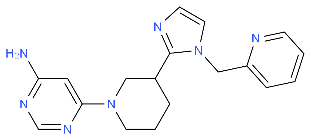 6-{3-[1-(2-pyridinylmethyl)-1H-imidazol-2-yl]-1-piperidinyl}-4-pyrimidinamine_Molecular_structure_CAS_)
