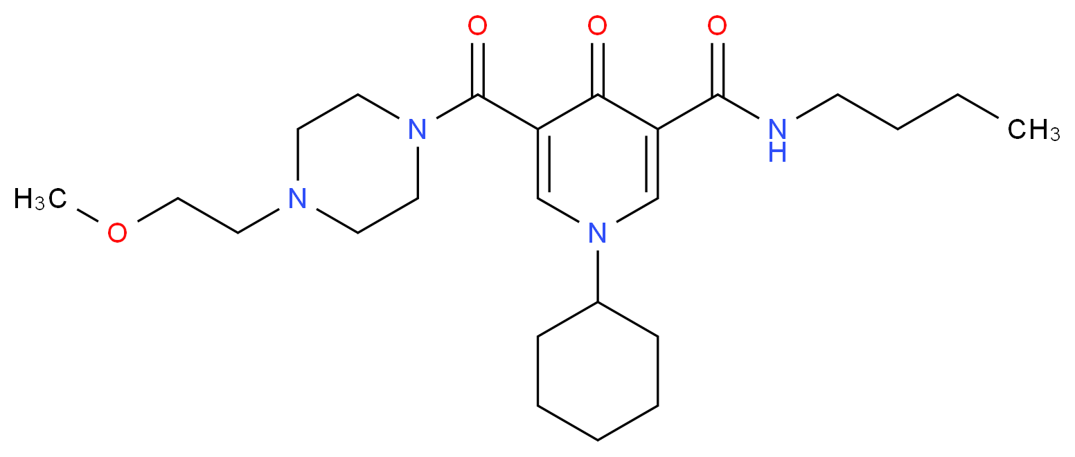 N-butyl-1-cyclohexyl-5-{[4-(2-methoxyethyl)-1-piperazinyl]carbonyl}-4-oxo-1,4-dihydro-3-pyridinecarboxamide_Molecular_structure_CAS_)