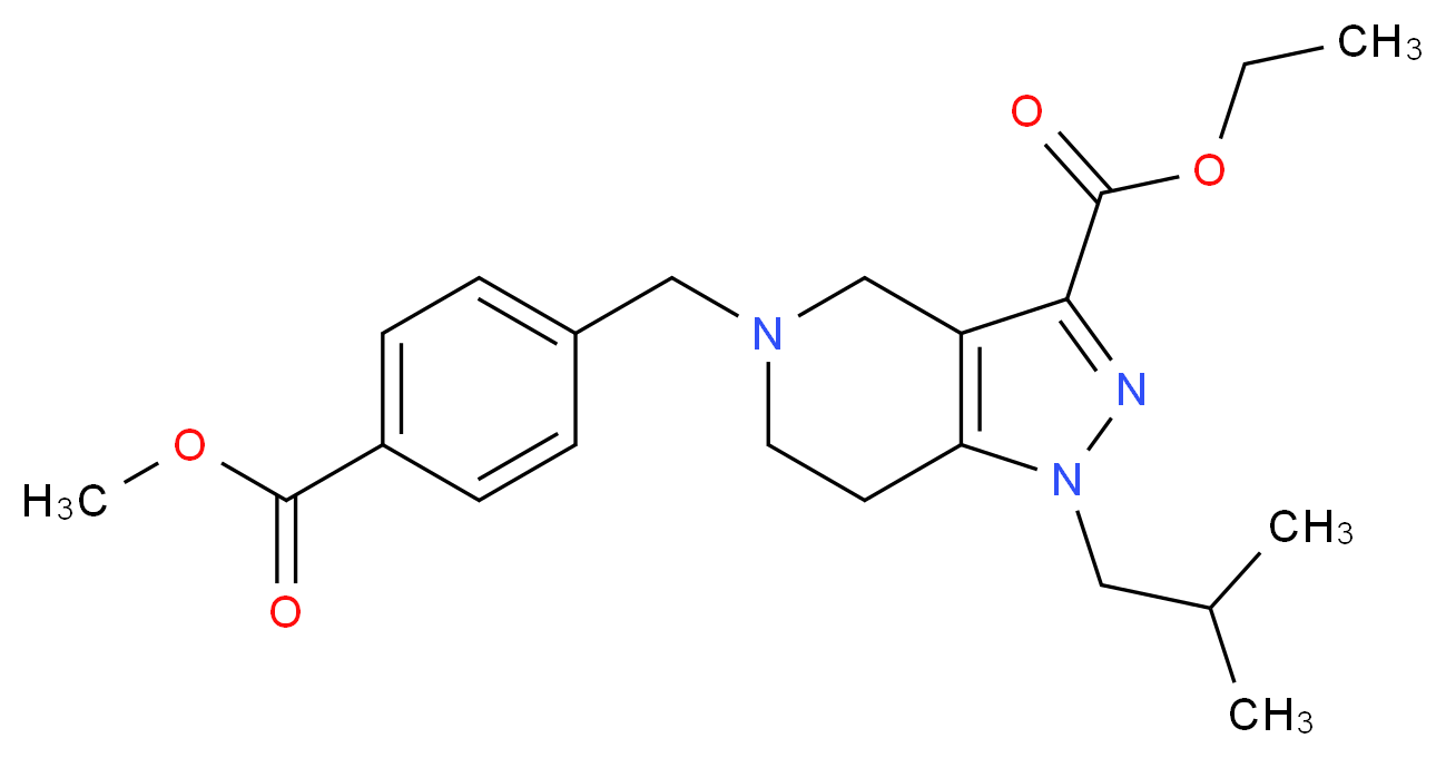 ethyl 1-isobutyl-5-[4-(methoxycarbonyl)benzyl]-4,5,6,7-tetrahydro-1H-pyrazolo[4,3-c]pyridine-3-carboxylate_Molecular_structure_CAS_)