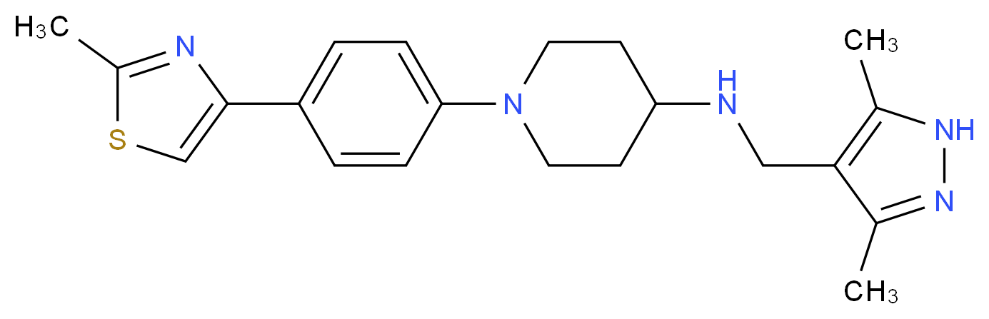 N-[(3,5-dimethyl-1H-pyrazol-4-yl)methyl]-1-[4-(2-methyl-1,3-thiazol-4-yl)phenyl]-4-piperidinamine_Molecular_structure_CAS_)