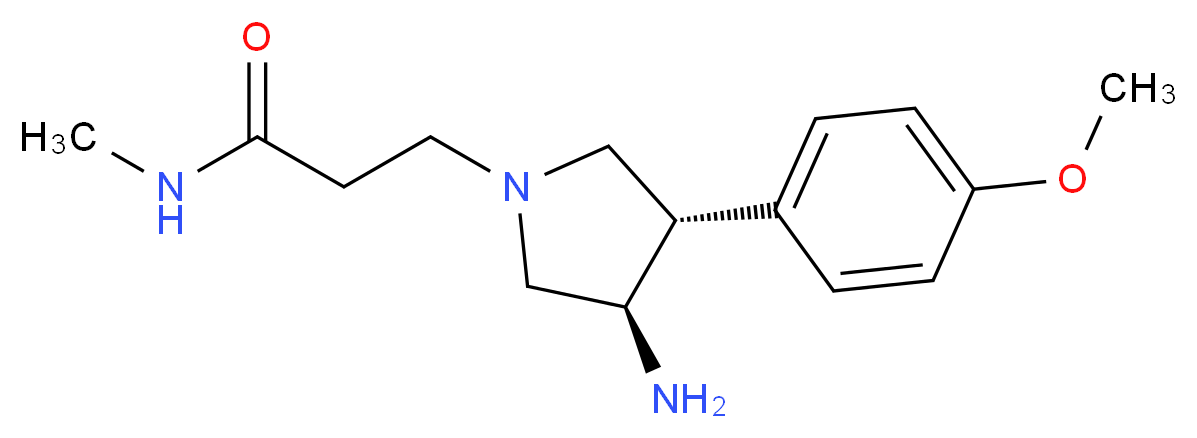 3-[(3R*,4S*)-3-amino-4-(4-methoxyphenyl)-1-pyrrolidinyl]-N-methylpropanamide_Molecular_structure_CAS_)