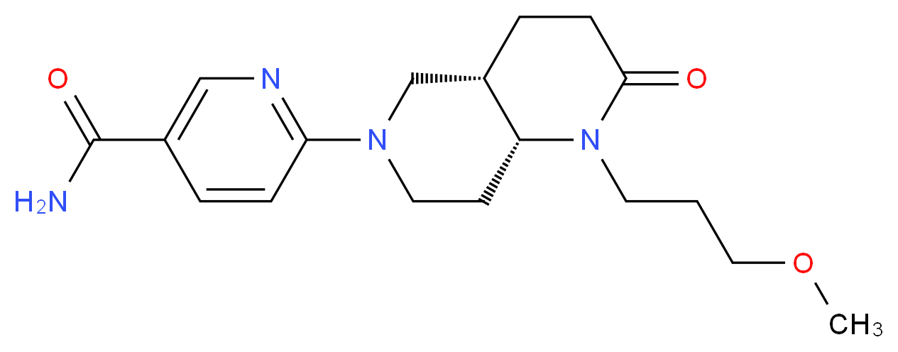 6-[(4aS*,8aR*)-1-(3-methoxypropyl)-2-oxooctahydro-1,6-naphthyridin-6(2H)-yl]nicotinamide_Molecular_structure_CAS_)