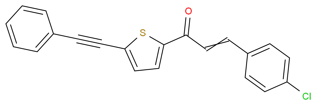 3-(4-chlorophenyl)-1-[5-(2-phenyleth-1-ynyl)-2-thienyl]prop-2-en-1-one_Molecular_structure_CAS_)