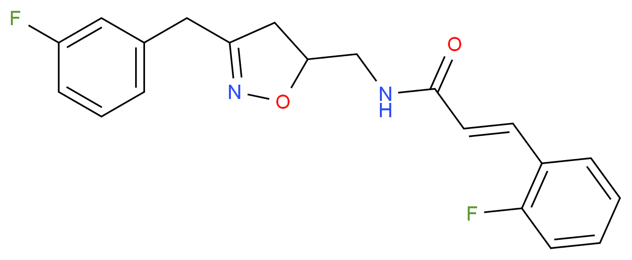 (2E)-N-{[3-(3-fluorobenzyl)-4,5-dihydro-5-isoxazolyl]methyl}-3-(2-fluorophenyl)acrylamide_Molecular_structure_CAS_)
