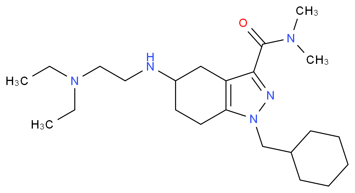 1-(cyclohexylmethyl)-5-{[2-(diethylamino)ethyl]amino}-N,N-dimethyl-4,5,6,7-tetrahydro-1H-indazole-3-carboxamide_Molecular_structure_CAS_)