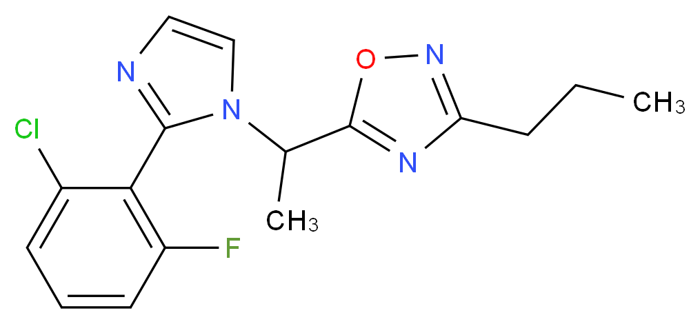 5-{1-[2-(2-chloro-6-fluorophenyl)-1H-imidazol-1-yl]ethyl}-3-propyl-1,2,4-oxadiazole_Molecular_structure_CAS_)