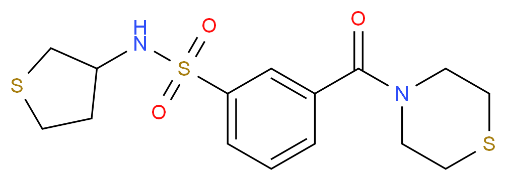 N-(tetrahydro-3-thienyl)-3-(thiomorpholin-4-ylcarbonyl)benzenesulfonamide_Molecular_structure_CAS_)