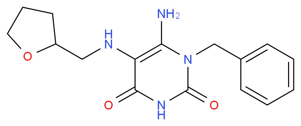 6-Amino-1-benzyl-5-[(tetrahydro-furan-2-ylmethyl)-amino]-1H-pyrimidine-2,4-dione_Molecular_structure_CAS_)