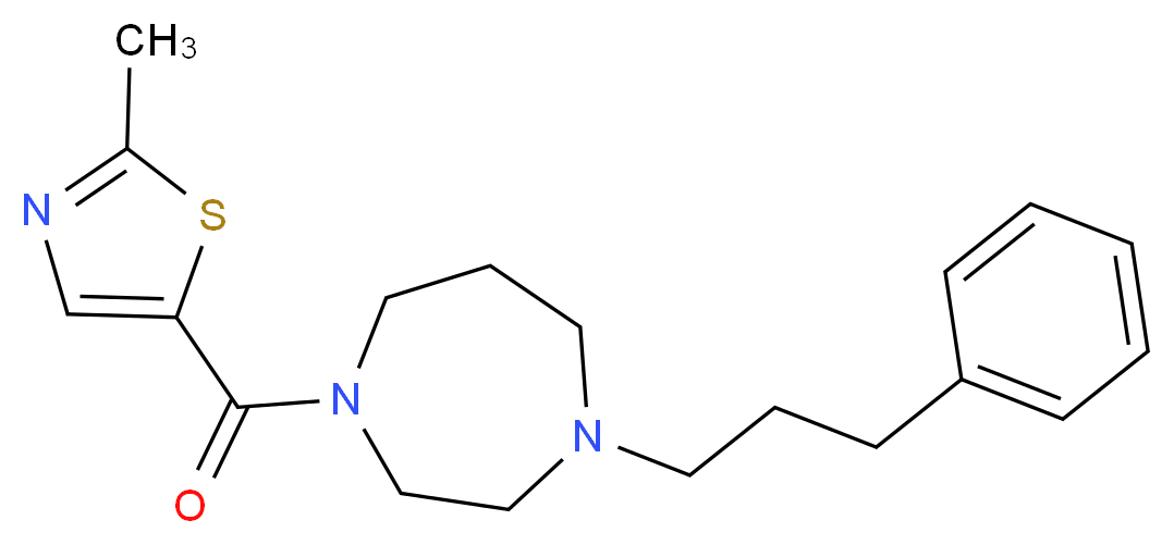 1-[(2-methyl-1,3-thiazol-5-yl)carbonyl]-4-(3-phenylpropyl)-1,4-diazepane_Molecular_structure_CAS_)