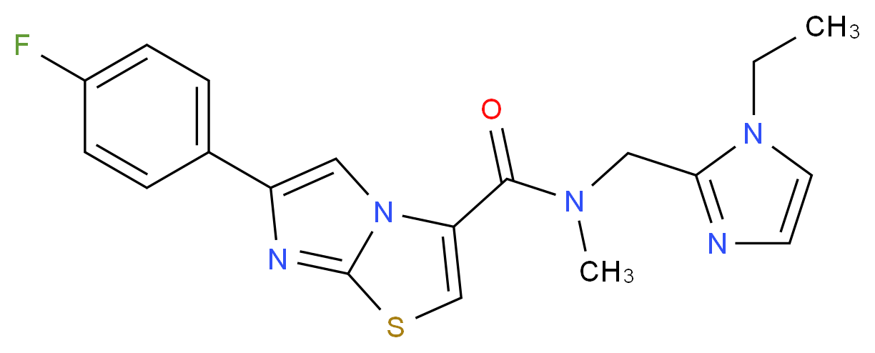 N-[(1-ethyl-1H-imidazol-2-yl)methyl]-6-(4-fluorophenyl)-N-methylimidazo[2,1-b][1,3]thiazole-3-carboxamide_Molecular_structure_CAS_)