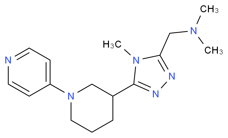 N,N-dimethyl-1-[4-methyl-5-(1-pyridin-4-ylpiperidin-3-yl)-4H-1,2,4-triazol-3-yl]methanamine_Molecular_structure_CAS_)