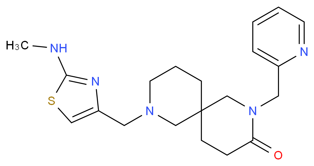 8-{[2-(methylamino)-1,3-thiazol-4-yl]methyl}-2-(pyridin-2-ylmethyl)-2,8-diazaspiro[5.5]undecan-3-one_Molecular_structure_CAS_)