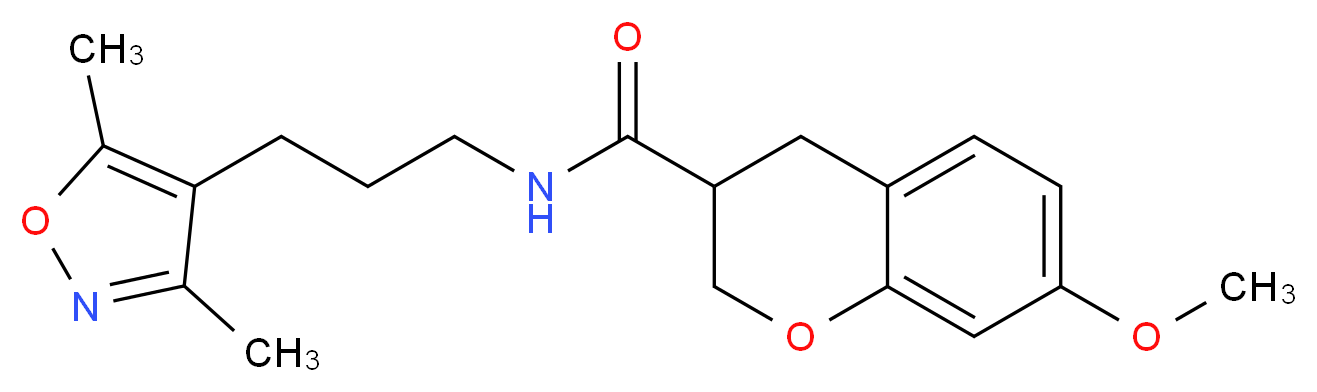 N-[3-(3,5-dimethylisoxazol-4-yl)propyl]-7-methoxychromane-3-carboxamide_Molecular_structure_CAS_)