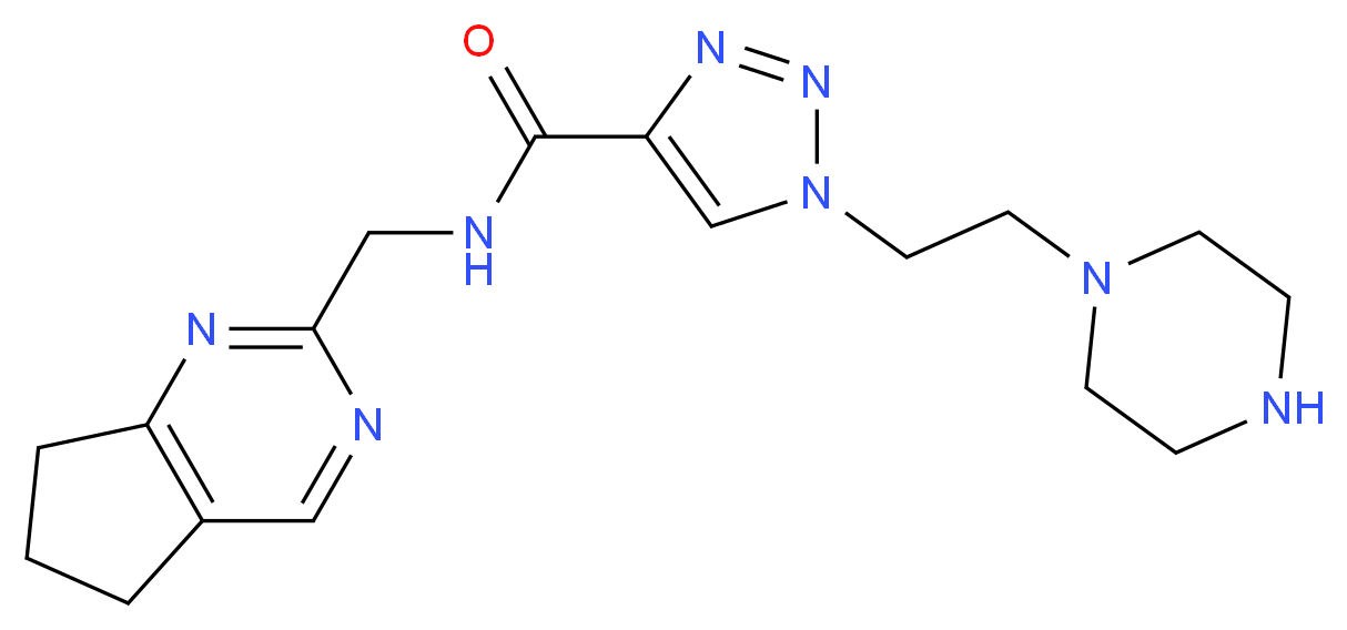 N-(6,7-dihydro-5H-cyclopenta[d]pyrimidin-2-ylmethyl)-1-(2-piperazin-1-ylethyl)-1H-1,2,3-triazole-4-carboxamide_Molecular_structure_CAS_)