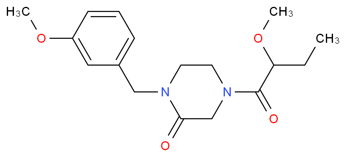 1-(3-methoxybenzyl)-4-(2-methoxybutanoyl)-2-piperazinone_Molecular_structure_CAS_)