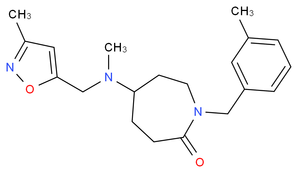 1-(3-methylbenzyl)-5-{methyl[(3-methyl-5-isoxazolyl)methyl]amino}-2-azepanone_Molecular_structure_CAS_)