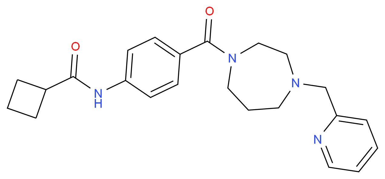 N-(4-{[4-(pyridin-2-ylmethyl)-1,4-diazepan-1-yl]carbonyl}phenyl)cyclobutanecarboxamide_Molecular_structure_CAS_)