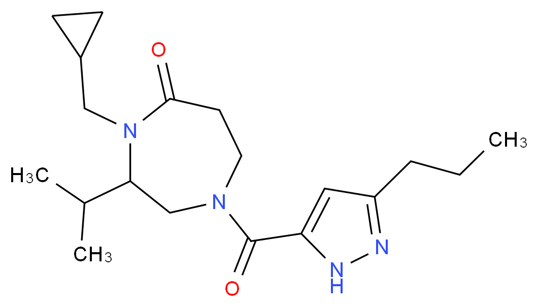 4-(cyclopropylmethyl)-3-isopropyl-1-[(3-propyl-1H-pyrazol-5-yl)carbonyl]-1,4-diazepan-5-one_Molecular_structure_CAS_)