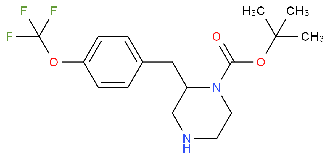 2-(4-TRIFLUOROMETHOXY-BENZYL)-PIPERAZINE-1-CARBOXYLIC ACID TERT-BUTYL ESTER_Molecular_structure_CAS_886774-16-9)