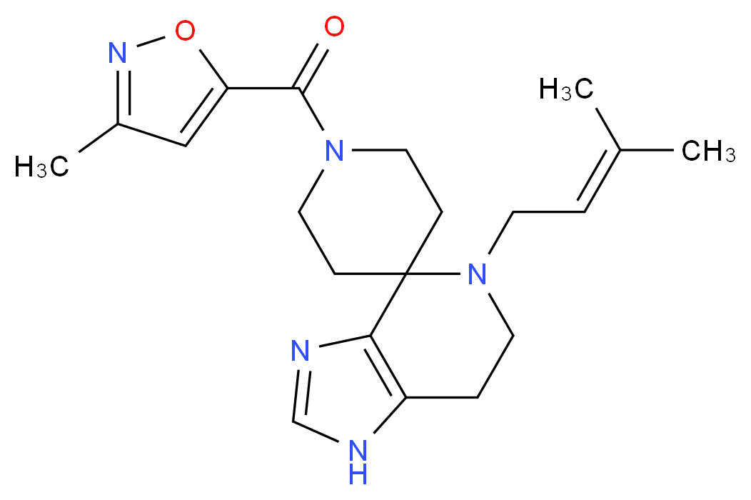 5-(3-methylbut-2-en-1-yl)-1'-[(3-methylisoxazol-5-yl)carbonyl]-1,5,6,7-tetrahydrospiro[imidazo[4,5-c]pyridine-4,4'-piperidine]_Molecular_structure_CAS_)