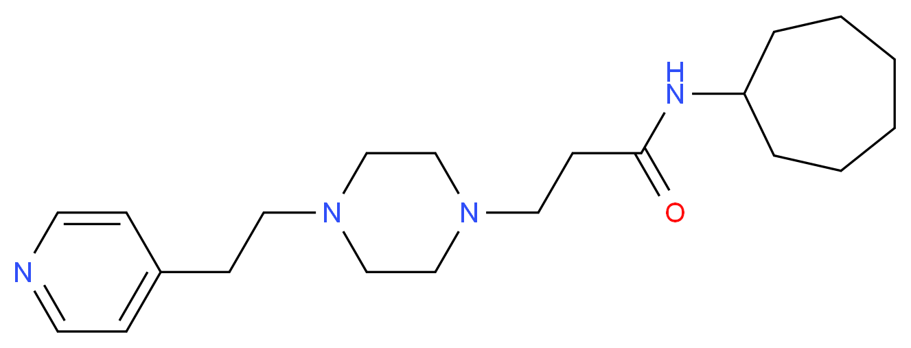 N-cycloheptyl-3-[4-(2-pyridin-4-ylethyl)piperazin-1-yl]propanamide_Molecular_structure_CAS_)