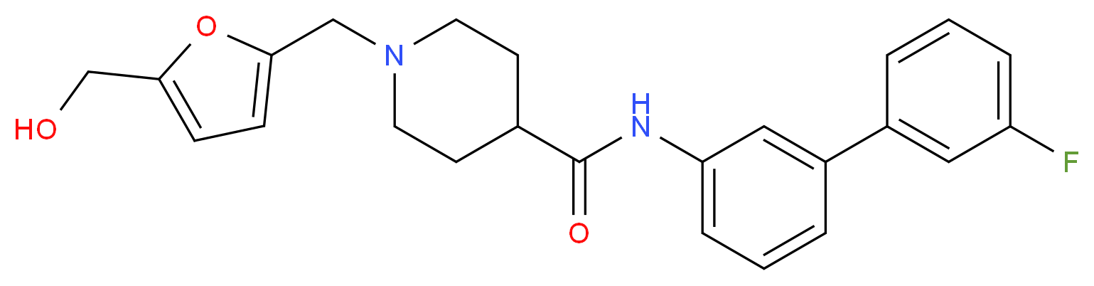 N-(3'-fluoro-3-biphenylyl)-1-{[5-(hydroxymethyl)-2-furyl]methyl}-4-piperidinecarboxamide_Molecular_structure_CAS_)