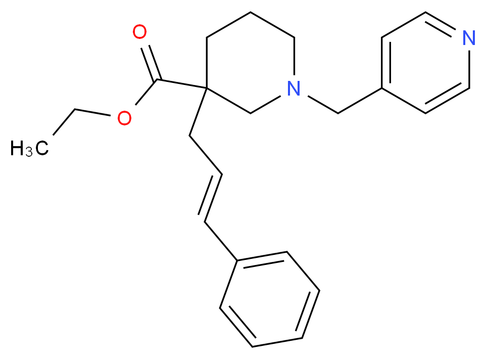 ethyl 3-[(2E)-3-phenyl-2-propen-1-yl]-1-(4-pyridinylmethyl)-3-piperidinecarboxylate_Molecular_structure_CAS_)