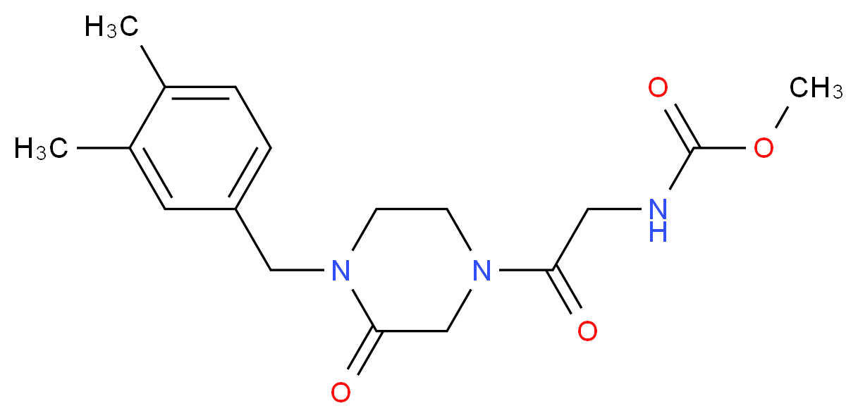 methyl {2-[4-(3,4-dimethylbenzyl)-3-oxo-1-piperazinyl]-2-oxoethyl}carbamate (non-preferred name)_Molecular_structure_CAS_)