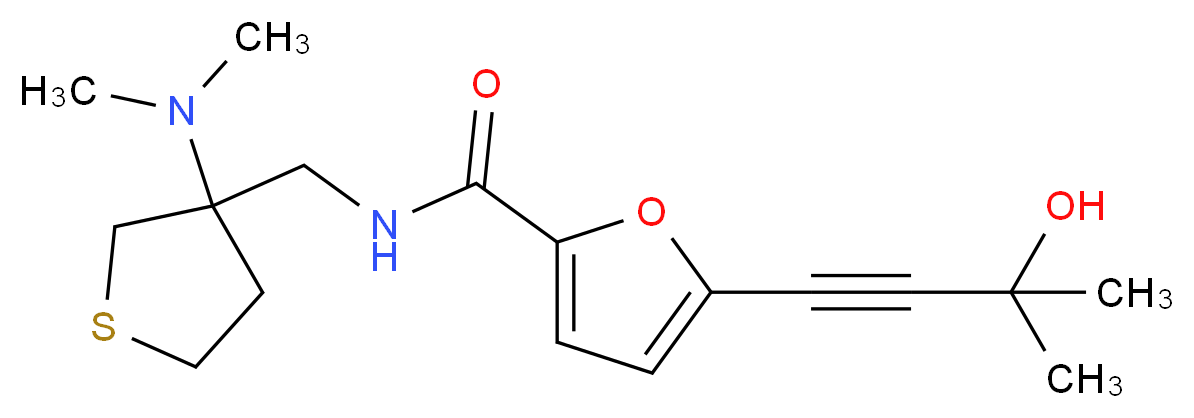 N-{[3-(dimethylamino)tetrahydro-3-thienyl]methyl}-5-(3-hydroxy-3-methylbut-1-yn-1-yl)-2-furamide_Molecular_structure_CAS_)