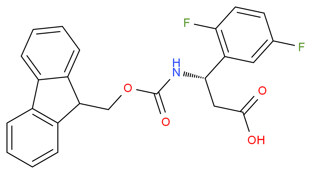 (S)-3-(2,5-DIFLUORO-PHENYL)-3-(9H-FLUOREN-9-YLMETHOXYCARBONYLAMINO)-PROPIONIC ACID_Molecular_structure_CAS_)