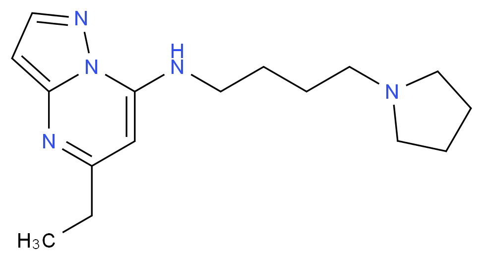 5-ethyl-N-[4-(1-pyrrolidinyl)butyl]pyrazolo[1,5-a]pyrimidin-7-amine_Molecular_structure_CAS_)