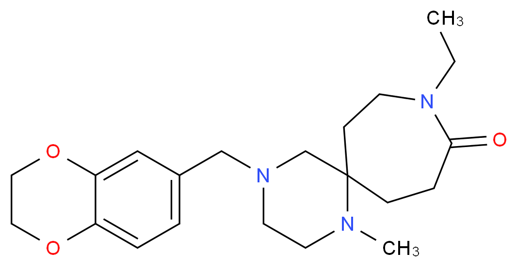 4-(2,3-dihydro-1,4-benzodioxin-6-ylmethyl)-9-ethyl-1-methyl-1,4,9-triazaspiro[5.6]dodecan-10-one_Molecular_structure_CAS_)