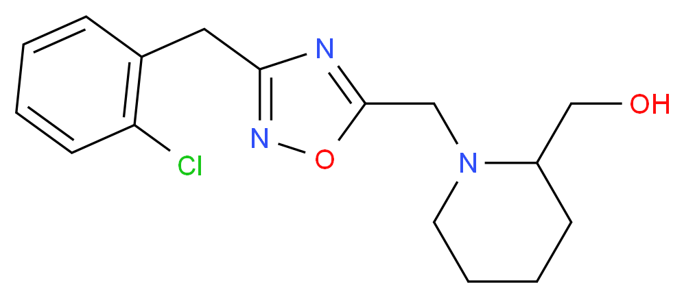 (1-{[3-(2-chlorobenzyl)-1,2,4-oxadiazol-5-yl]methyl}-2-piperidinyl)methanol_Molecular_structure_CAS_)