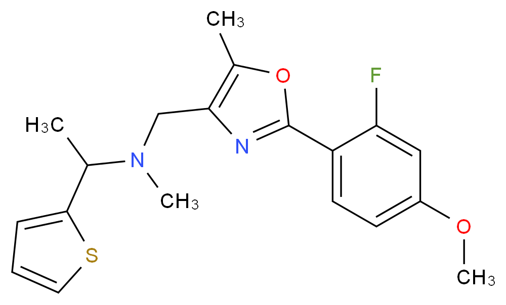 N-{[2-(2-fluoro-4-methoxyphenyl)-5-methyl-1,3-oxazol-4-yl]methyl}-N-methyl-1-(2-thienyl)ethanamine_Molecular_structure_CAS_)