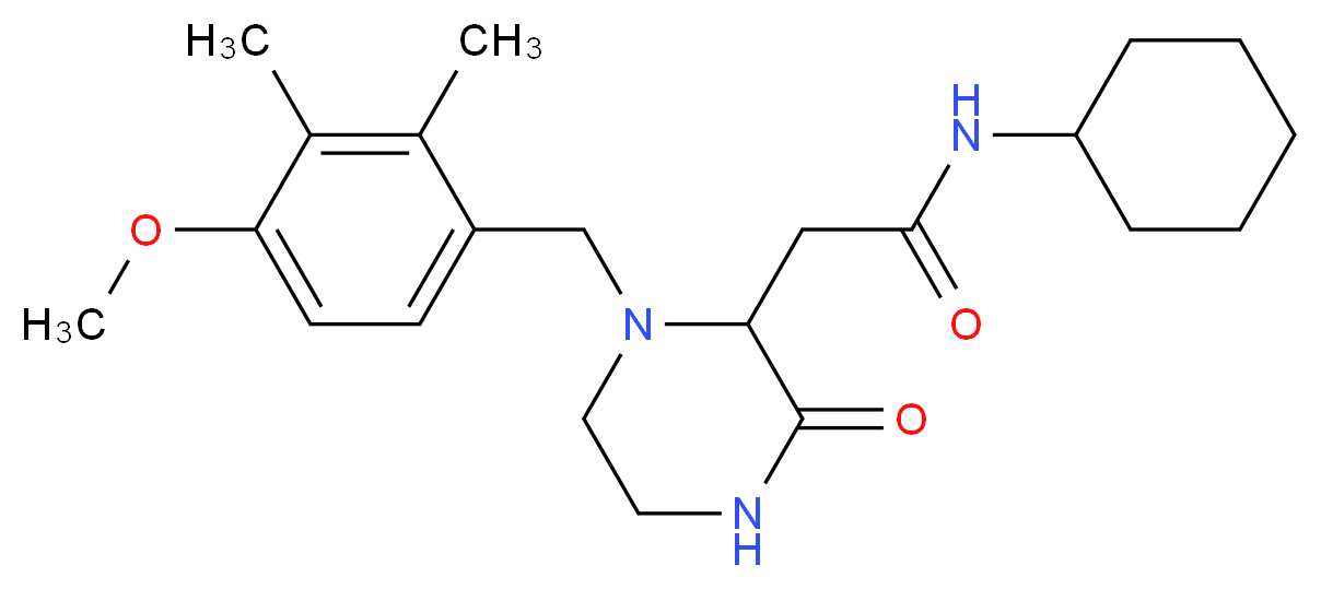 N-cyclohexyl-2-[1-(4-methoxy-2,3-dimethylbenzyl)-3-oxo-2-piperazinyl]acetamide_Molecular_structure_CAS_)