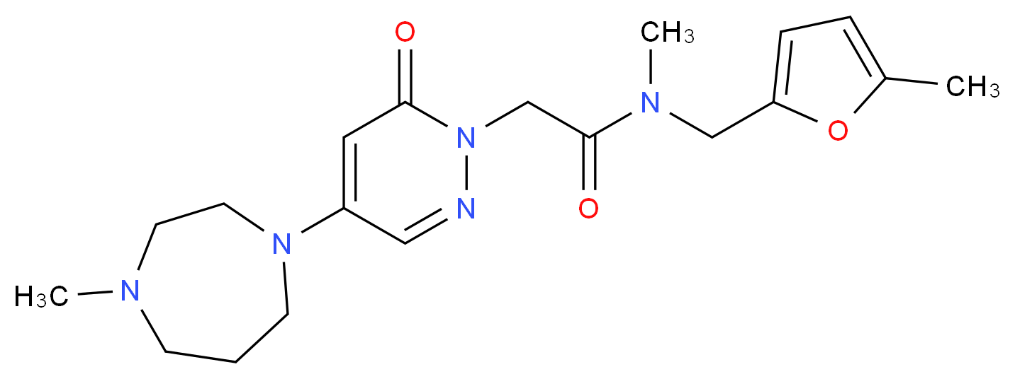 N-methyl-2-[4-(4-methyl-1,4-diazepan-1-yl)-6-oxopyridazin-1(6H)-yl]-N-[(5-methyl-2-furyl)methyl]acetamide_Molecular_structure_CAS_)