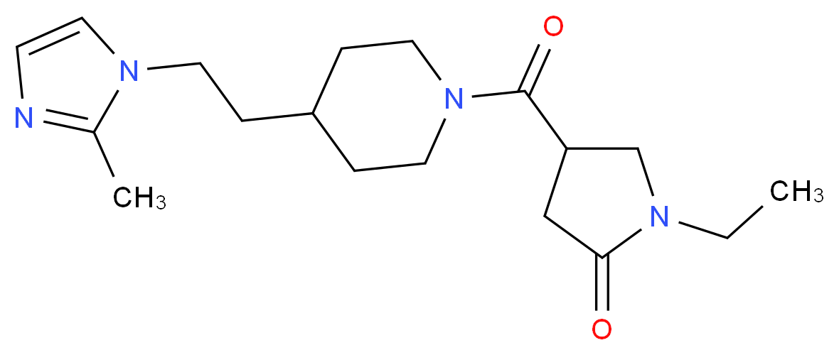 1-ethyl-4-({4-[2-(2-methyl-1H-imidazol-1-yl)ethyl]-1-piperidinyl}carbonyl)-2-pyrrolidinone_Molecular_structure_CAS_)