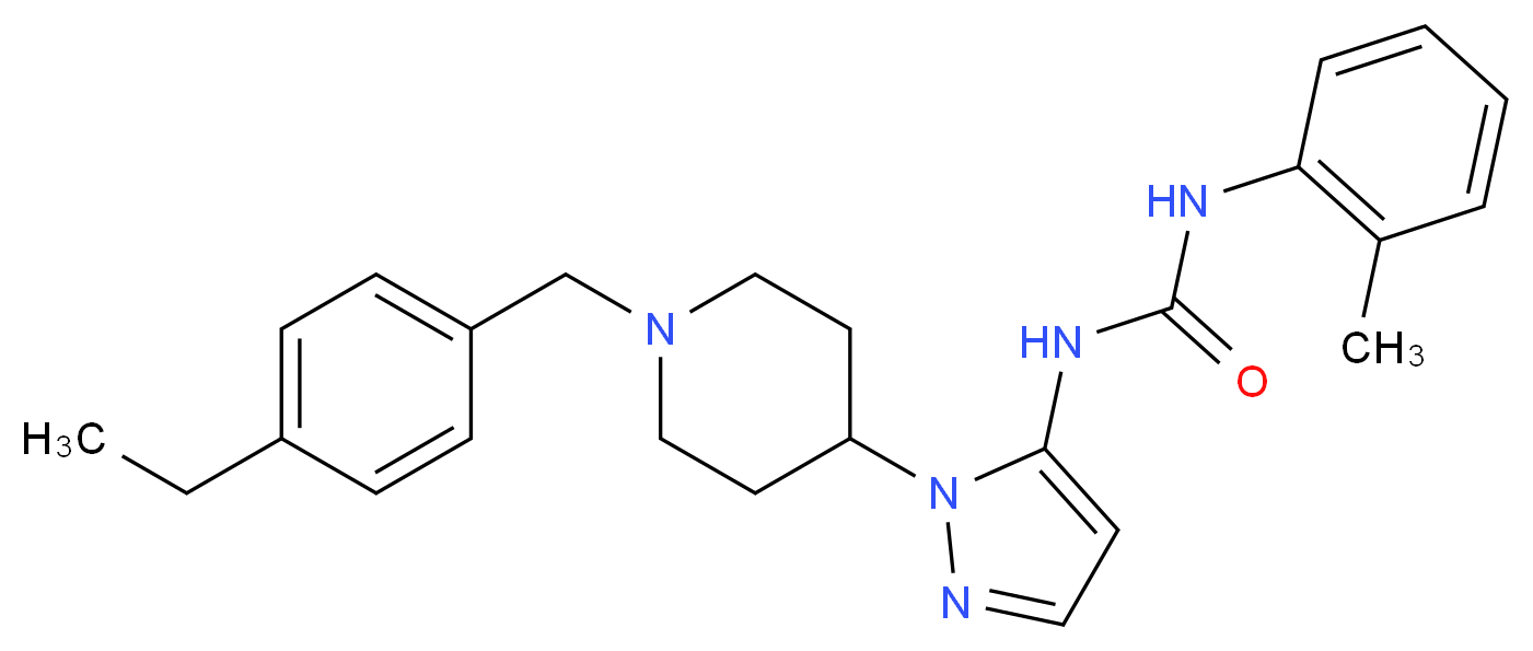 N-{1-[1-(4-ethylbenzyl)-4-piperidinyl]-1H-pyrazol-5-yl}-N'-(2-methylphenyl)urea_Molecular_structure_CAS_)