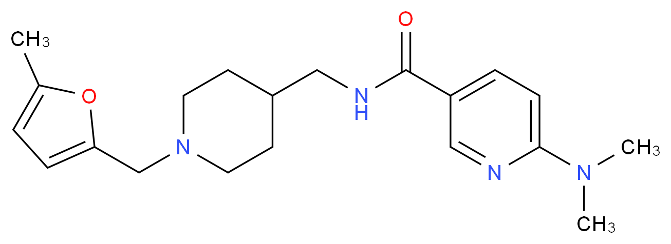 6-(dimethylamino)-N-({1-[(5-methyl-2-furyl)methyl]piperidin-4-yl}methyl)nicotinamide_Molecular_structure_CAS_)