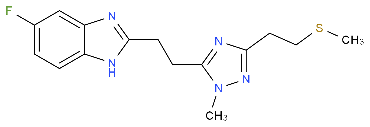 5-fluoro-2-(2-{1-methyl-3-[2-(methylthio)ethyl]-1H-1,2,4-triazol-5-yl}ethyl)-1H-benzimidazole_Molecular_structure_CAS_)