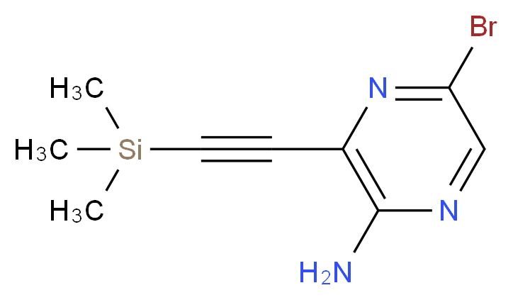 5-Bromo-3-((trimethylsilyl)ethynyl)pyrazin-2-amine_Molecular_structure_CAS_875781-41-2)