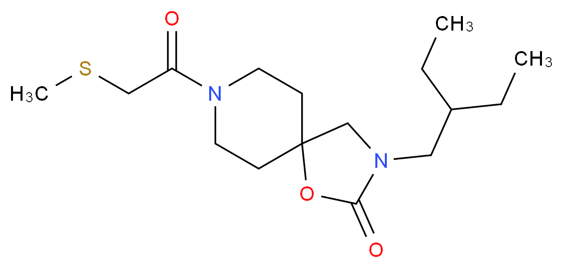 3-(2-ethylbutyl)-8-[(methylthio)acetyl]-1-oxa-3,8-diazaspiro[4.5]decan-2-one_Molecular_structure_CAS_)