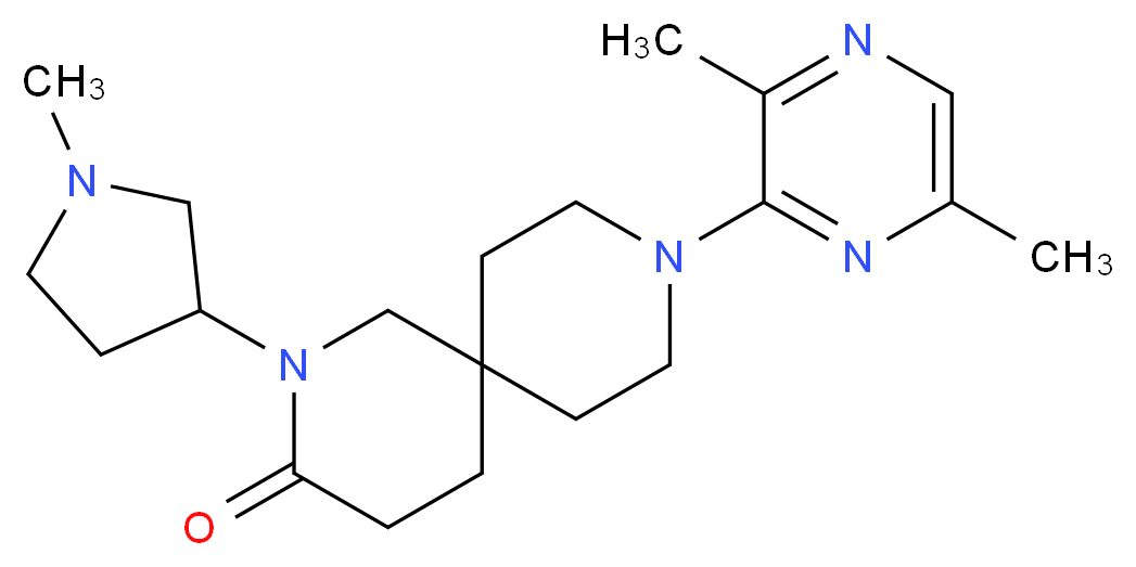 9-(3,6-dimethyl-2-pyrazinyl)-2-(1-methyl-3-pyrrolidinyl)-2,9-diazaspiro[5.5]undecan-3-one_Molecular_structure_CAS_)