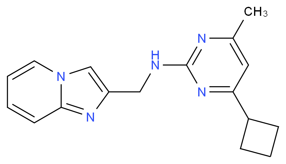 4-cyclobutyl-N-(imidazo[1,2-a]pyridin-2-ylmethyl)-6-methylpyrimidin-2-amine_Molecular_structure_CAS_)
